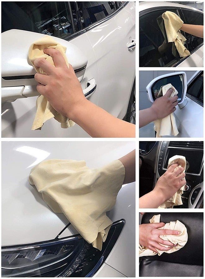 Auto Hub Ultra Absorbent Chamois Cleaning Cloths for Kitchen/Home/Office (4pc, Multi Color, Small: 48cmX32cm) - Image 5